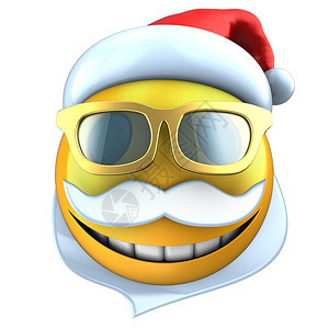 3d黄色表情微笑圣诞帽在白色背景之上圣诞帽子图片