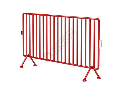 白色背景上隔离的红色移动围栏图片