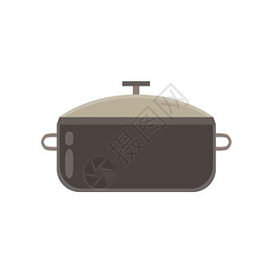 骨汤山菌汤底烹饪孤立的锅炉白水沸腾的厨房炉灶钢底黑食品插画