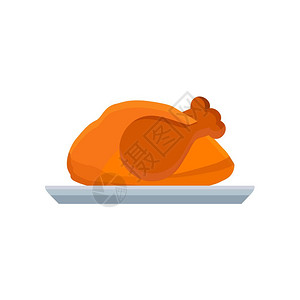 羽毛邱鸡肉棕色节日符号鸡插画