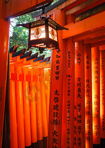 日本京都的鱼生稻成太社神社的传统灯笼日本京都fushimiinaritaisha神社的灯笼图片