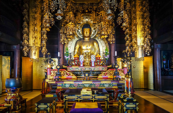 金佛像在寺庙京都日本日本京都千佛寺金佛图片