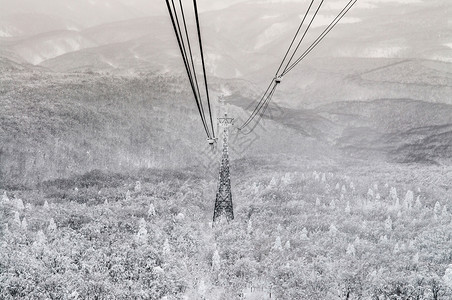 冬季的哈科达Hakod山JpnTohku背景图片