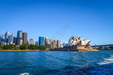Sydne市中心和歌剧院全景澳洲悉尼市中心和澳洲歌剧院图片