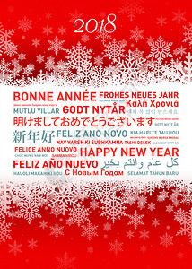 以不同的世界语言制作新年贺卡来自全世界图片
