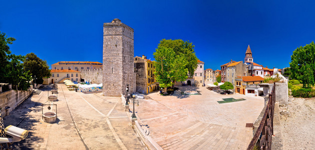 扎达尔五口井广场和历史建筑全景观达马提亚croati图片