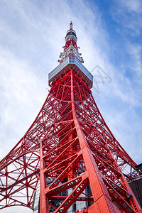 日本蓝天背景上的东京塔日本东京塔背景