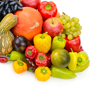 一系列蔬菜和水果，优质蛋白和矿物质图片