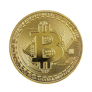比特币加密货的象征金网络世界的新数字货币孤立在白色背景上图片