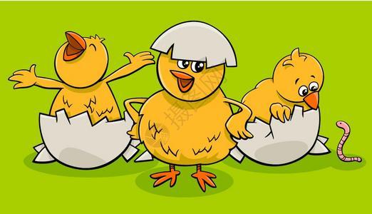 鸡蛋孵化的小人物漫画插图图片