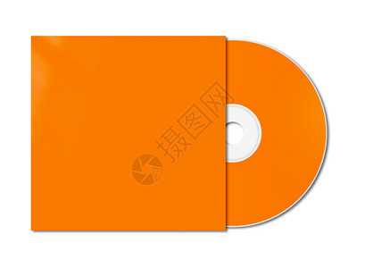 橙色cddvd和封面模型模板隔离在白色橙色cddvd模型模板隔离在白色图片