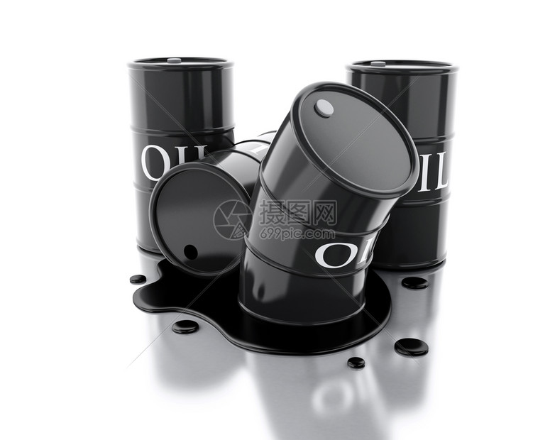 3d铸造者图像4桶石油溢出孤立的白色背景高清图片下载-正版图片303363652-摄图网