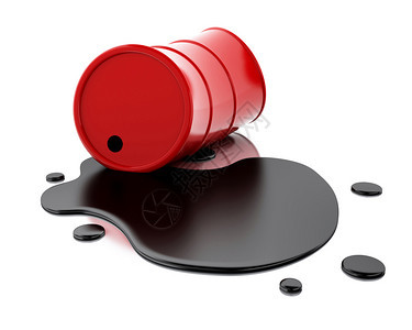 3d铸造者图像一桶红油溢出孤立的白色背景图片
