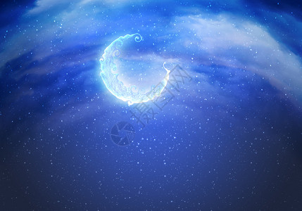 夜空利用夜空背景对日新月设计时使用stylized抽象纹理的日月设计背景
