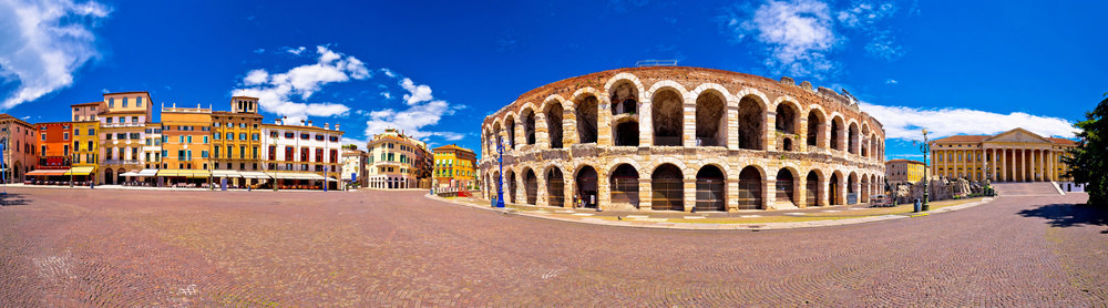 RomanAphitear竞技场dverona和piz胸罩平面全景意大利平原地区的里程碑图片