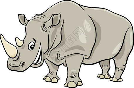 卡通可爱的犀牛图片