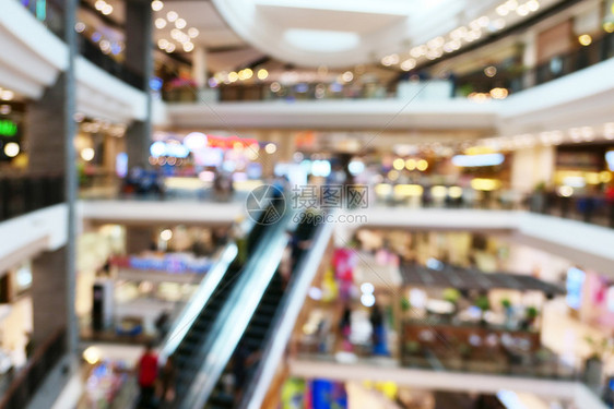 购物中心的模糊背景图片