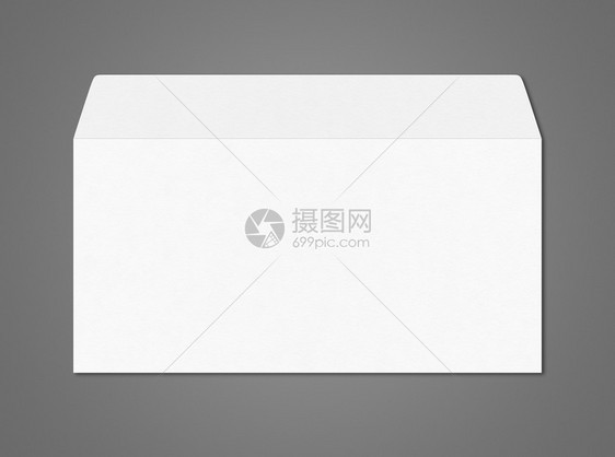 在深灰色背景上孤立的白色信封模拟板白色信封模拟板图片