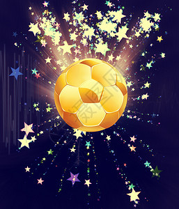 以闪亮恒星的抽象背景踢足球图片