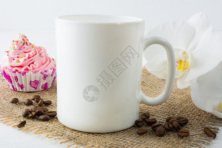 咖啡杯装松饼白装子模型装图片