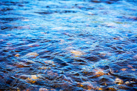 浅蓝色水表层背景清晰的山河底阳光斑点和河水的波纹背景表面纹理淡化的蓝色水表面纹理背景淡化的蓝色水表面纹理背景背景图片