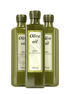 白色的橄榄油瓶白底的3个橄榄油瓶图片