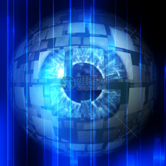数字化的抽象技术眼球插图技术眼球图片