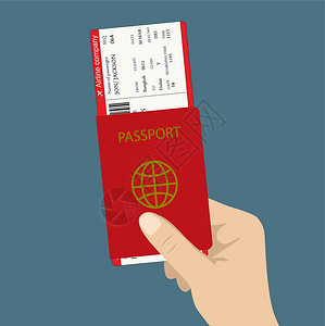 登机证和护照图片