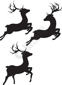 男性朋友黑色卡通鹿剪影设计图片