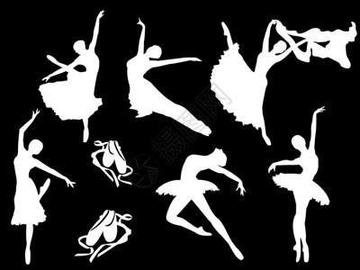 芭蕾舞者的矢量组合图片