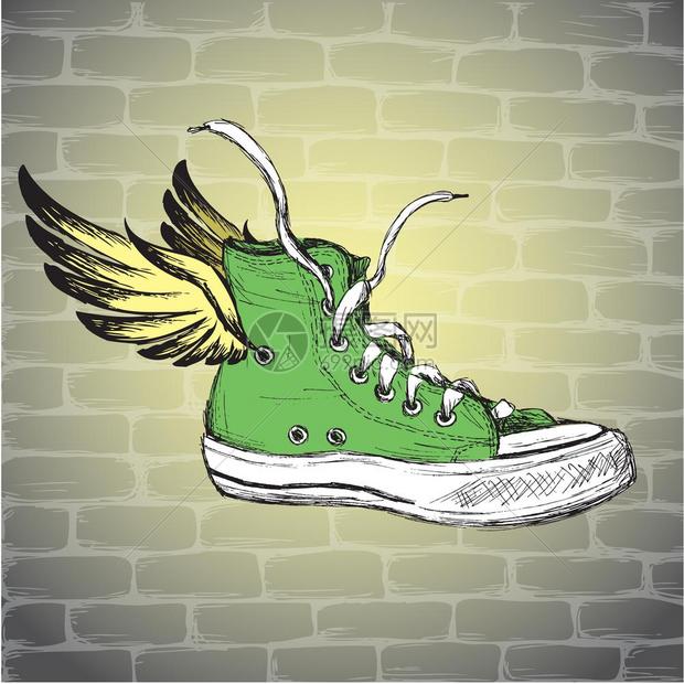 带翅膀的运动鞋插画图片下载-正版图片303369512-摄图网