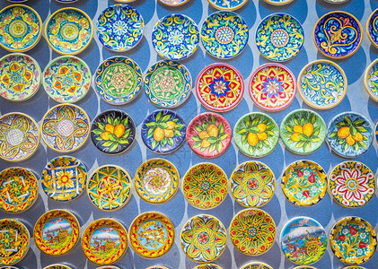西里岛的冰箱磁铁西里岛的纪念品冰箱磁铁设计多彩可用于背景图片