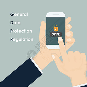 手持智能机带有一般数据保护条例手持智能机带有一般数据保护条例gdpr概念智能手机安全个人访问用户授权登录和保护技术图片