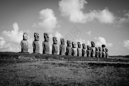 moais雕像hutongarikosterilandchile黑色和白的图片moais雕像teriland黑和白色的图片moa图片