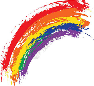 同性恋者白底彩虹色刷笔设计图片