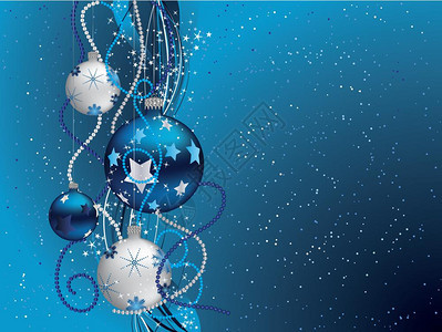 蓝色圣诞节背景蓝色和银的圣诞节背景图片