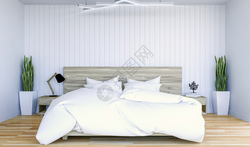 现代白色卧室图片
