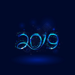 新的2019年快乐背景victor插图快乐新的假日设计党海报gretincardbner或邀请模板吸引着闪光的燃烧圈glowin图片