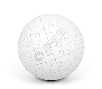 白色背景上的球形拼图3D映射图片