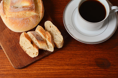 烤面包和咖啡早餐概念图片
