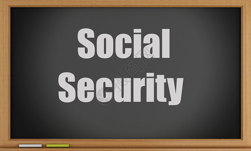 3d使以黑板背景的社会保障安全概念图片