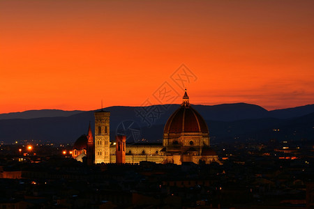 日落时在佛罗伦萨塔斯卡纳意大利图片