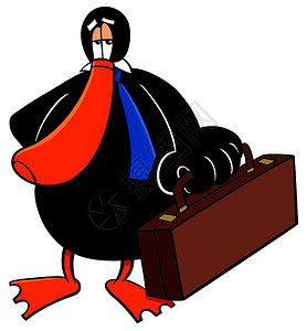 鸭子商人动物品格的漫画插图图片