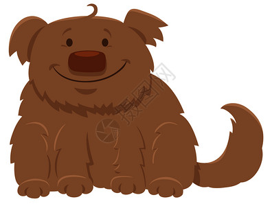 狗猪卡通可爱的狗插画