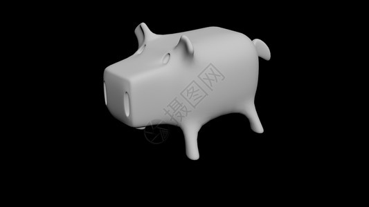 小猪银行三维插图黑色背景piggybank3d插图图片