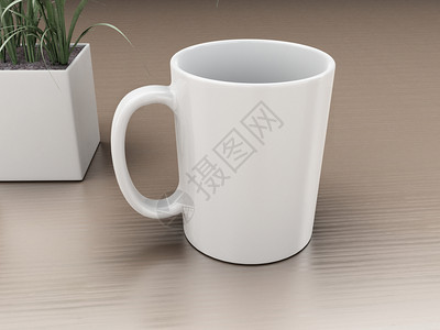 3个插图咖啡杯模型概念图片