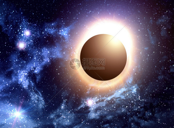 日食的抽象背景3d发射的照明弹图片