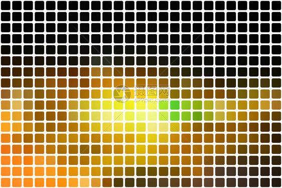黑色黄褐绿矢量抽象马赛克背景圆角平方瓷砖在白面上图片