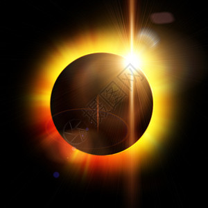 日食的抽象背景3d发射的照明弹图片