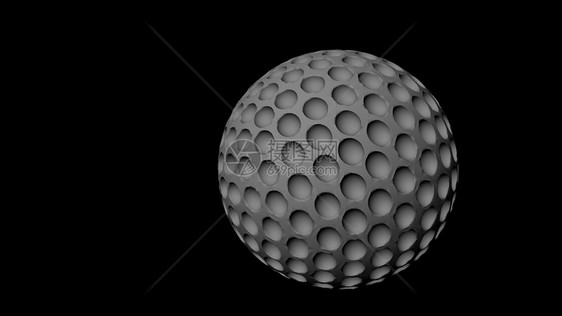高尔夫球3D以黑色背景隔离以黑色背景隔离图片
